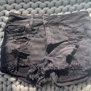 American Eagle black jean shorts